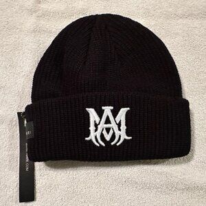 Amiri Black & White M.A Logo Beanie Embroidered - new with tags